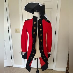 Spirit Halloween Women's Red Coat Soldier Pirate Costume Coat And Tricorn Hat M